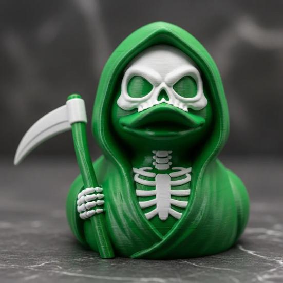 Scythe Фигурка Скелета Утки Смола Готическая Утка Орнамент Скелет Утки Коллекционная Статуэтка для Украшения на Хэллоуин Дом Офис Стол