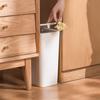 Bathroom Trash Can with Press Top Lid High Durability Large Capacity Solid Color Slim Wastebasket Garbage Can