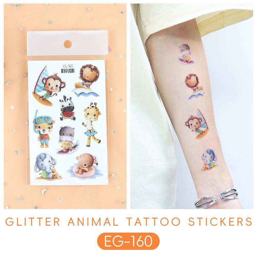 2023 Ruikalong водонепроницаемые блестящие морские животные мультфильм татуировки наклейки для детей