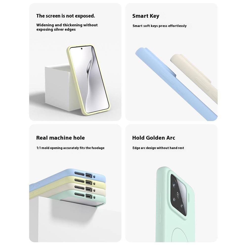 Для Xiaomi 15 Жидкий силикон Магнитный чехол Покрытие для телефона с ощущением кожи