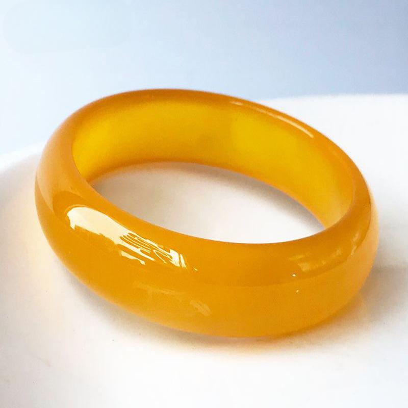 Браслет из натурального желтого агата, модный браслет с амулетом, браслет из нефрита, женский подарок