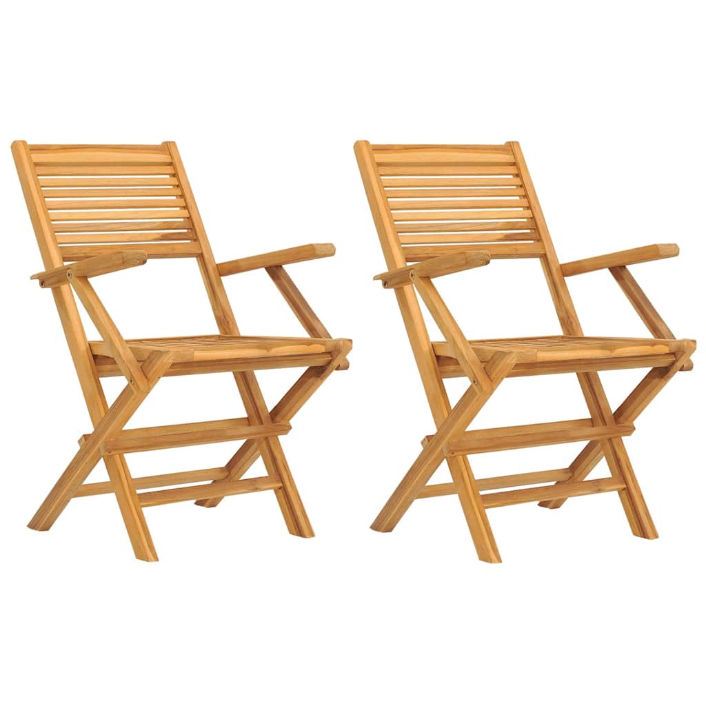 Garden Chairs 2 pcs Foldable 55 x 62 x 90 cm Solid Teak Wood