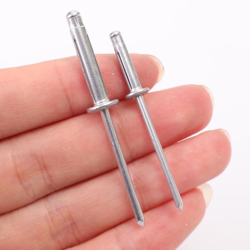 50Pcs Round Head Trifold Rivet Aluminum Alloy Blind Rivets Assortment Kit For Wood Plastic Metal Car Diy Repaired Fasteners