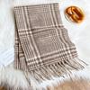 Модный клетчатый дизайнерский зимний теплый шарф женский пашмина кашемировая шаль полосатое одеяло накидка для улицы путешествий теплая женская