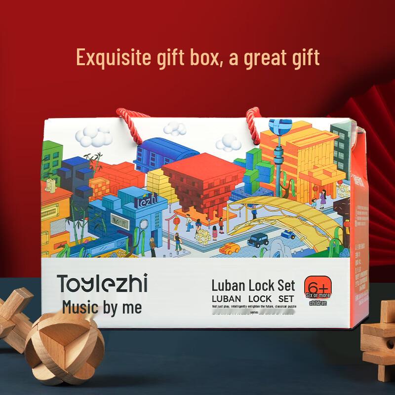 Toylezhi Wooden Luban Lock Puzzle Set