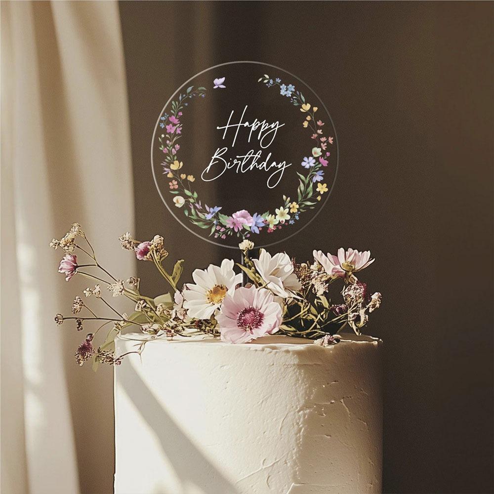 Acrylic Wedding Cake Toppers Multicolor Cake Decorative Card Wedding Party