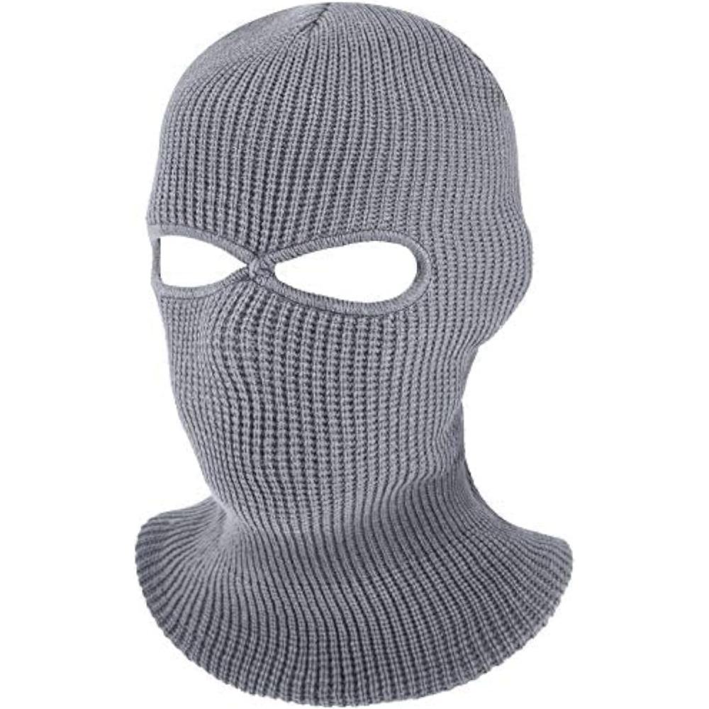 3-Hole Knitted Full Face Cover Ski Mask, Adult Winter Balaclava Warm Knit Full Face Mask for Outdoor Sports