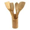 Kitchen Utensils - Bamboo - Set of 4 - Includes Storage Jar - Ecological - Non-stick