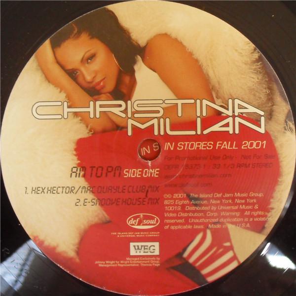 12-дюймовая пластинка CHRISTINA MILIAN AM To PM DEFR153731PROMO Def Soul 2001 США Танцевальная Электроника Б/У