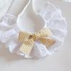 Pet Lace Bib Collar Adjustable Pet Bandana with Bow Handmade Sweet Lace Neck Scarf for Pet Birthday Dress Up Accessories