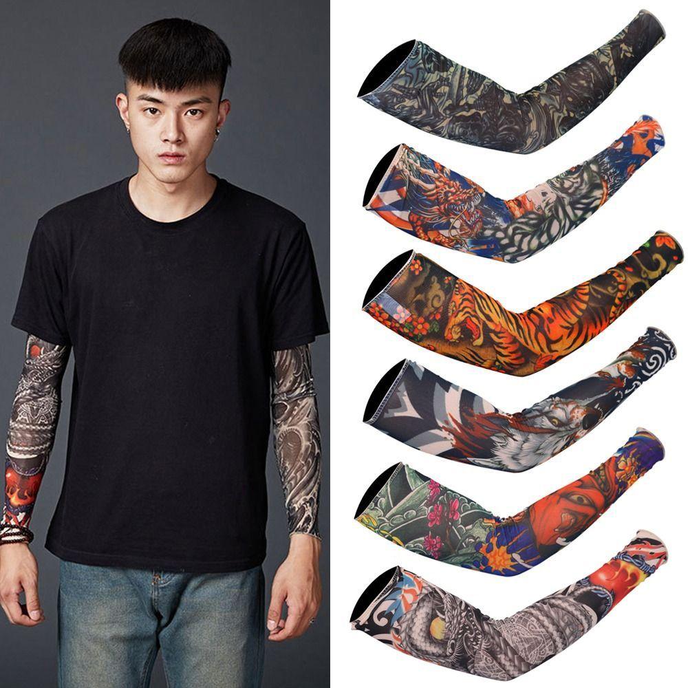 Unisex Flower Arm Sleeves Elastic Tattoo Arm Sleeves Sportswear Arm Cover  Outdoors