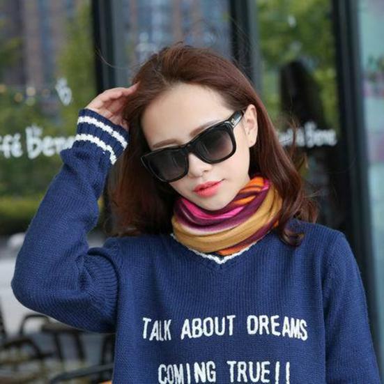 Women Stretchy Striped Turban Head Wrap Band Chemo Hat Bandana Pleated Cap