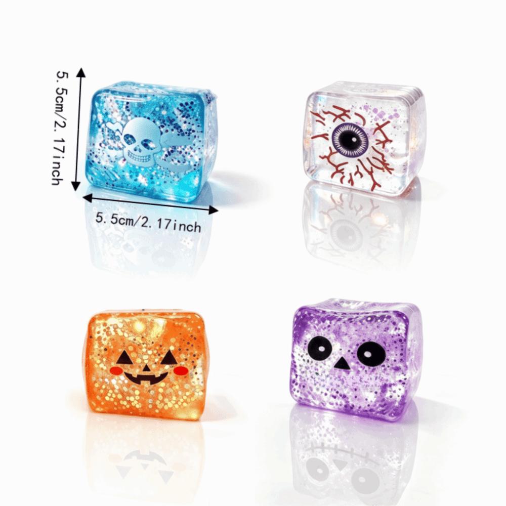 Cube Shape Halloween Squeeze Toy Slow Resbound Squishy Cubes Toy Soft Slow Elastic Toy Party Favor