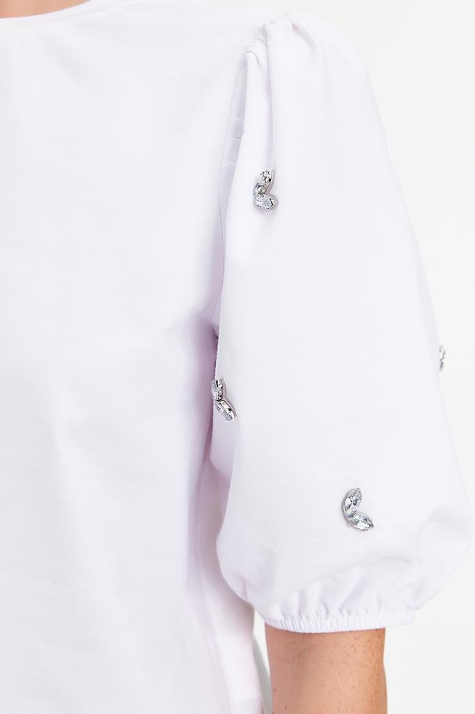 Women's Fashion Blouse Crew Neck Short Black Backless Tie Detailed Ribbed Flexible Knitted Blouse