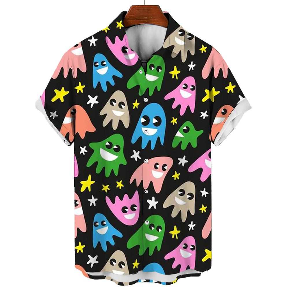 Мужская повседневная рубашка Гавайская рубашка Мужская летняя повседневная рубашка с коротким рукавом с 3D-принтом для мужчин Одежда Дышащие рубашки