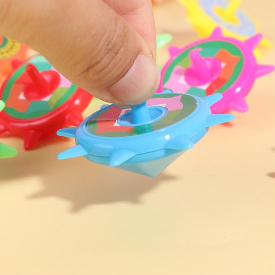 12Pcs Colorful Plastic Spinning Top Portable Travel Kids Mini Gyroscope Educational Spinner Toy Toddlers Boys Girls Gift Party Favors