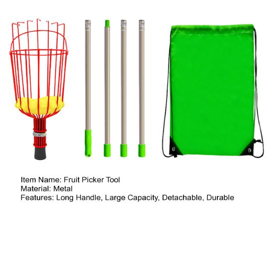 Инструмент для сбора фруктов с регулируемой длинной губкой и съемной большой емкостью