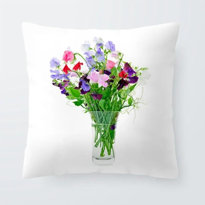 Простая цветочная декоративная наволочка для гостиной, офиса, украшения для дома, наволочка