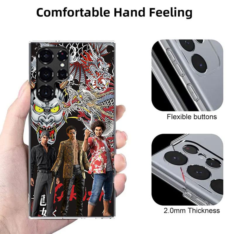 Yakuza 0 Game Capa Phone Case For Samsung S26 Ultra S25 Edge Galaxy S23 S21 S20 S24 FE S22 S10 Plus Cover Clear TPU Shell Coque