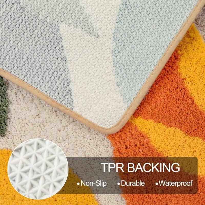 Коврики для ванной комнаты, красочные абстрактные листья, милый коврик для ванной, коврик для ванной в стиле бохо, коврики из микрофибры для ванной, домашний коврик для ванной комнаты