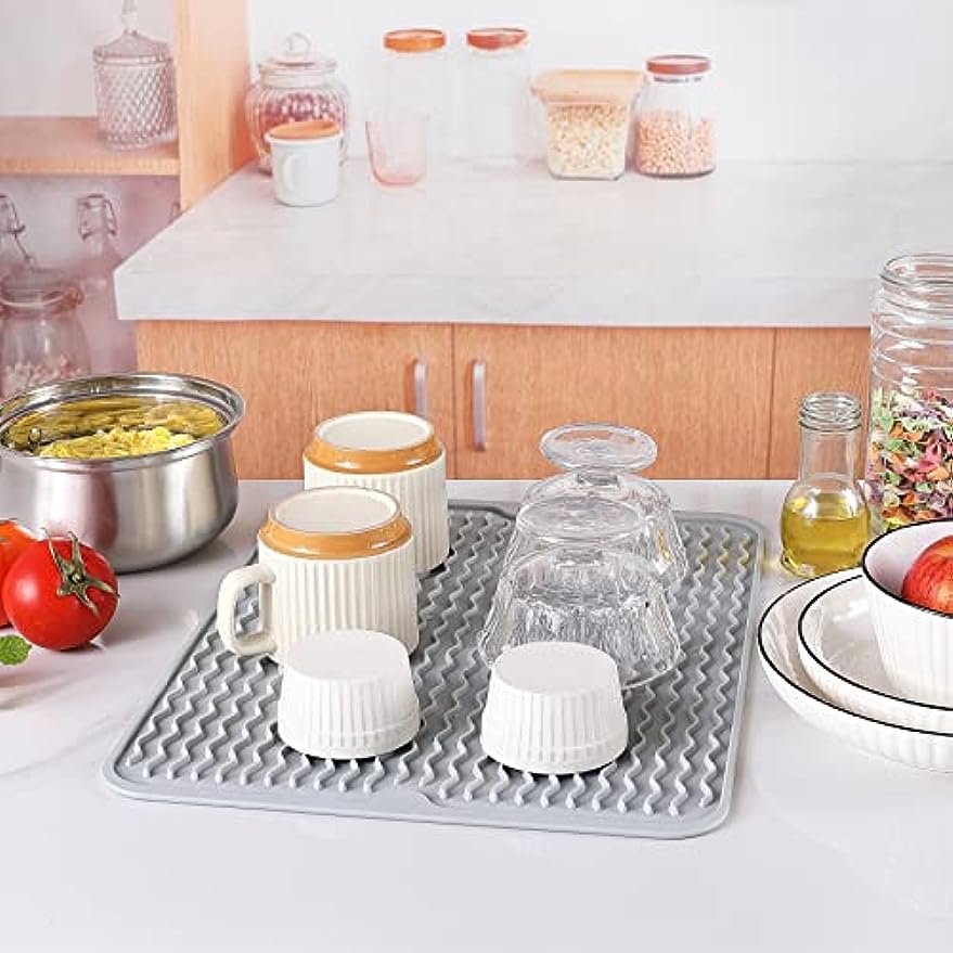 Силиконовый коврик для сушки посуды, термостойкий коврик для сушки посуды для кухонной столешницы, раковины, ящика холодильника, вкладыш для кухонного сушильного коврика
