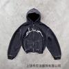 2025 new 3d digital printing retro street style cardigan washed jacket hoodie sweater