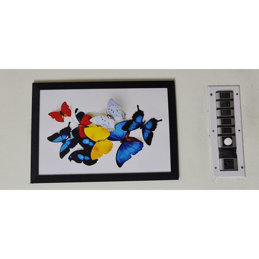 Картины Бабочка Современное искусство УФ-покрытие Картина с рамкой для домашнего декора (Многоцветный, 14" x 20")