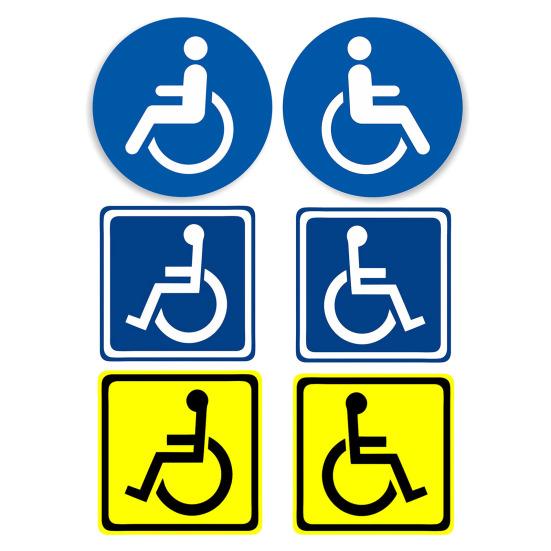 5 шт. наклейки для инвалидов прочные виниловые устойчивые к ультрафиолетовому излучению водонепроницаемые легко видимые наклейки с символами инвалидных колясок