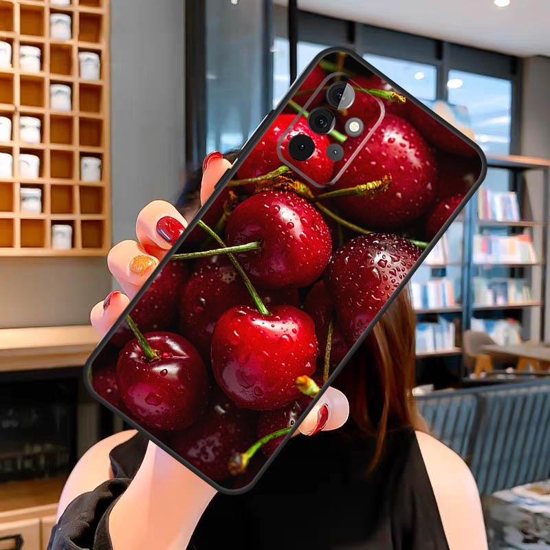 Летний чехол с красной вишней для Samsung Galaxy A06 A05 A16 A26 A36 A56 A53 A32 A52 A33 A13 A55 A35 A15 A14 A34 A54