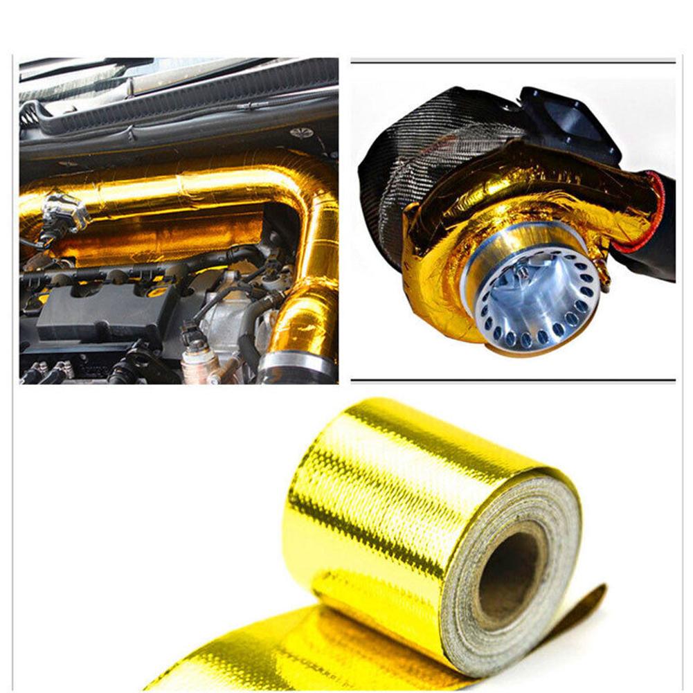 5M Roll Fiberglass Heat Shield Self Adhesive Exhaust Header Pipe Heat Wrap Tape Thermal Protection Exhaust Pipe Insulate