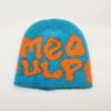 Wool Acrylic Beanie Bonnet Letter Printing Cold Cap Gothic Casual Skullies  Men Women
