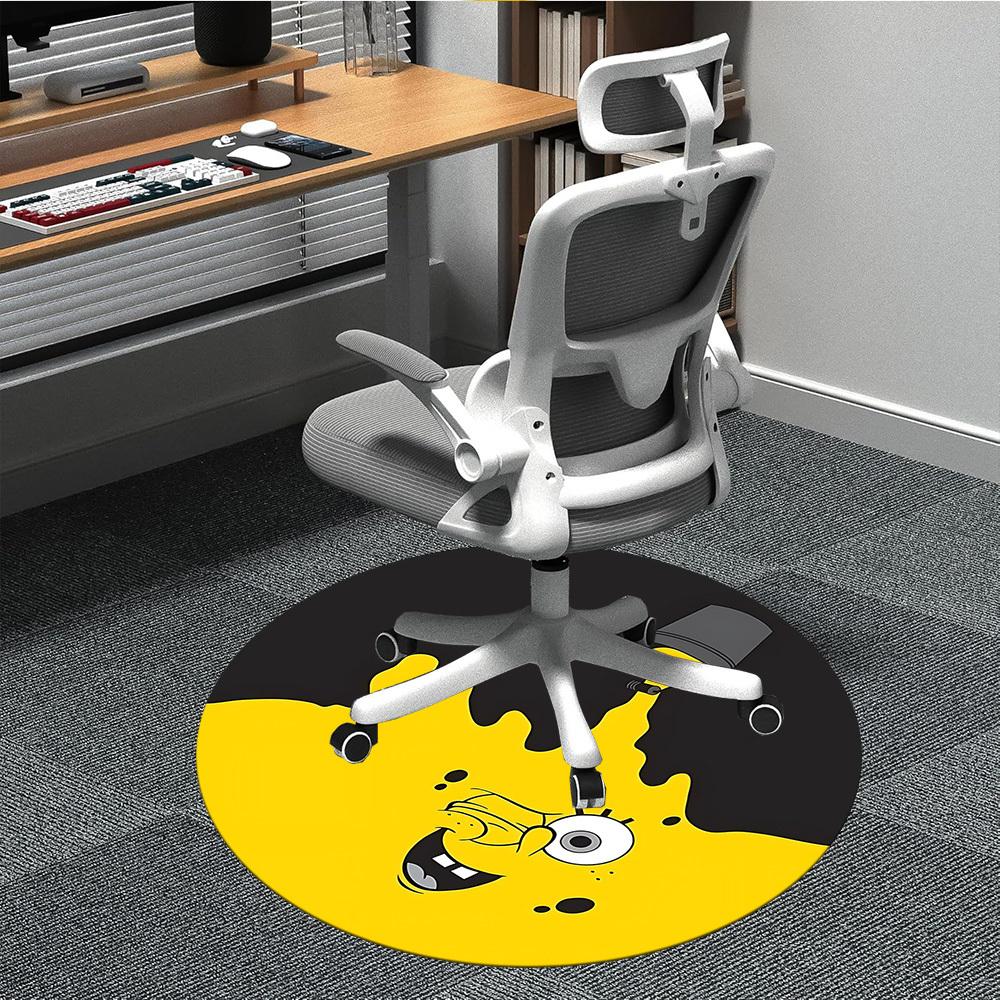1pc Office Round Area Rug, Indoor Mat Suitable For Office, Under Office Chairs Bedroom Living Room Home Decor, Room Deco118