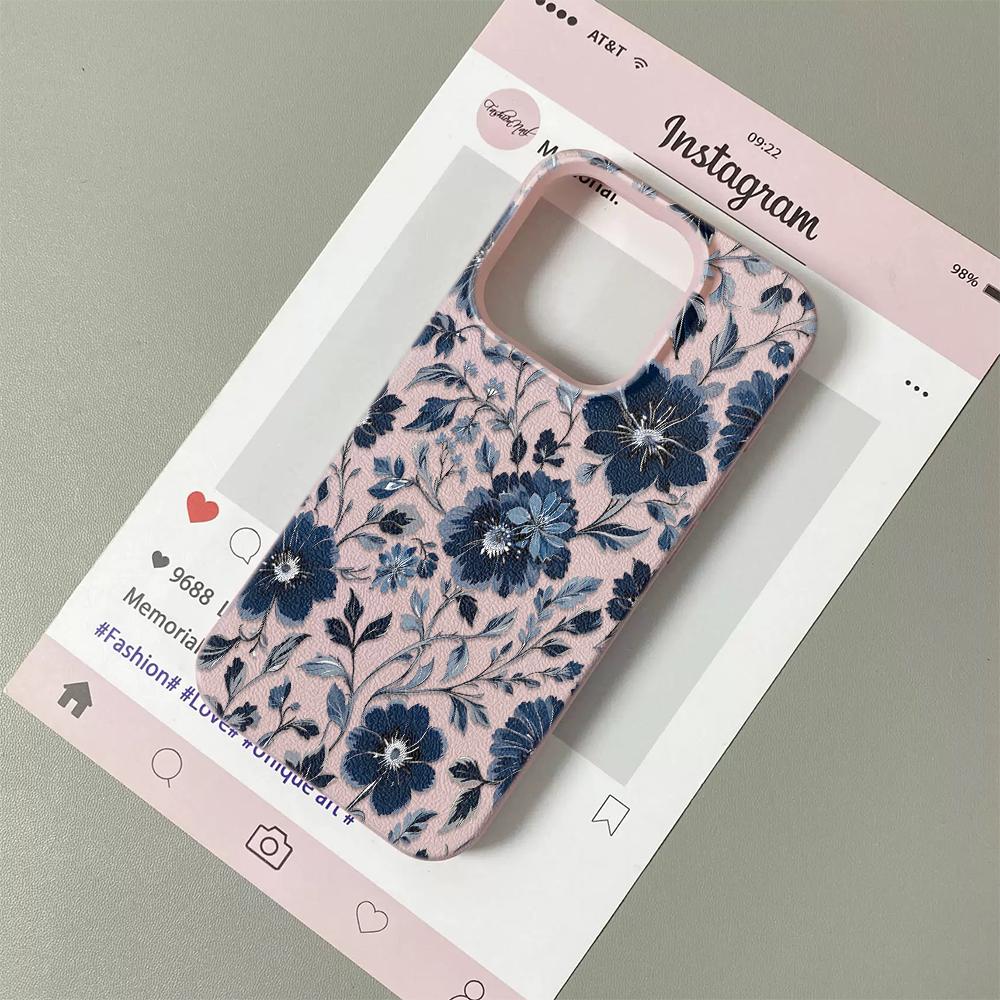 Чехол для телефона «Легко цветущие синие цветы» для iPhone 16 16e 15 14 13 12 11 Pro Max 7 8 XR XS Прозрачный силиконовый мягкий чехол