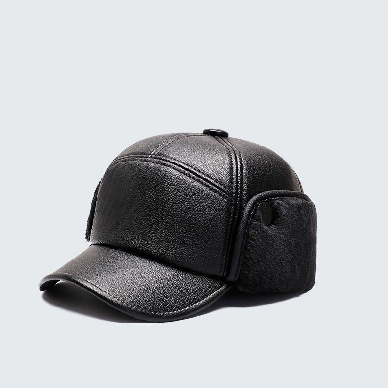 Warm Hat For Men Cold And Windproof With Thick Fleece Winter Dad Ear Protection Baseball Cap Middle-Aged And Elderly Duckbill Cap