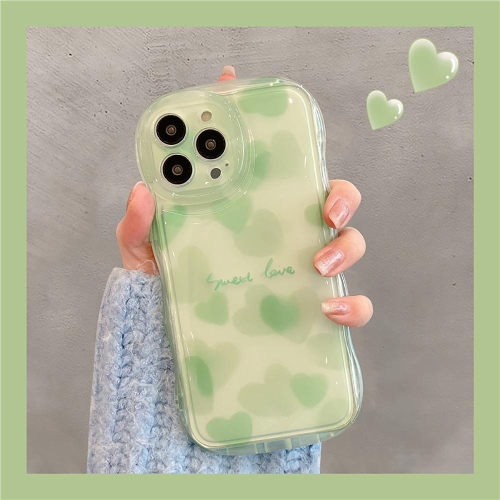 Korea Cute Heart Bracelet Transparent Love Lovely Phone Case For Iphone 14 13 12 11 Pro Max Plus Wristband Shockproof Soft Cover