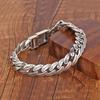 Ethnic Style S925 Silver Six-Character Mantra Bracelet for Men
