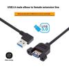 Высокоскоростной USB 3.0 удлинительный кабель 5 Гбит/с с адаптером под прямым углом/прямой головкой, штекер-розетка, дизайн с ушками для надежного крепления