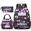 3Pcs/set Anime Kpop Printed Backpack Handbag Pencil Case for Teenger Student Girl Boy Schoolbag Kid Bookbag Large Capacity Travel Bag Gift