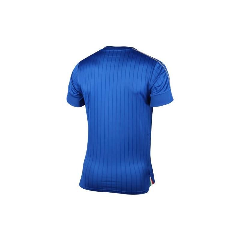 Puma Stripe Logo Embroidered Short Sleeve Football Jersey Player Version 16-17 Season Italy National Team Home Men Tops Blue 748933-01