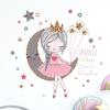 Girls Star Moon Wall Sticker Waterproof PVC Self-adhesive Modern Living Room Kids Bedroom Wall Art Decoration Decal