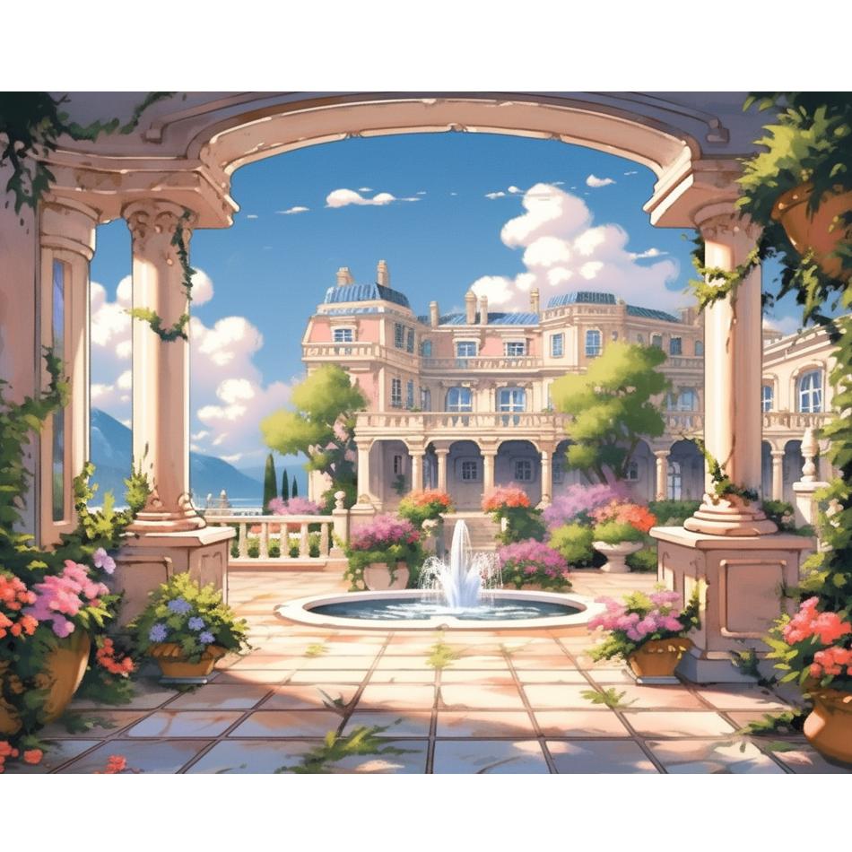 Рамка «сделай сам», картина по номерам для взрослых, наборы с изображением замка, настенное искусство, подарок, пейзаж, акриловая краска по номерам для домашнего декора, 40x50 см