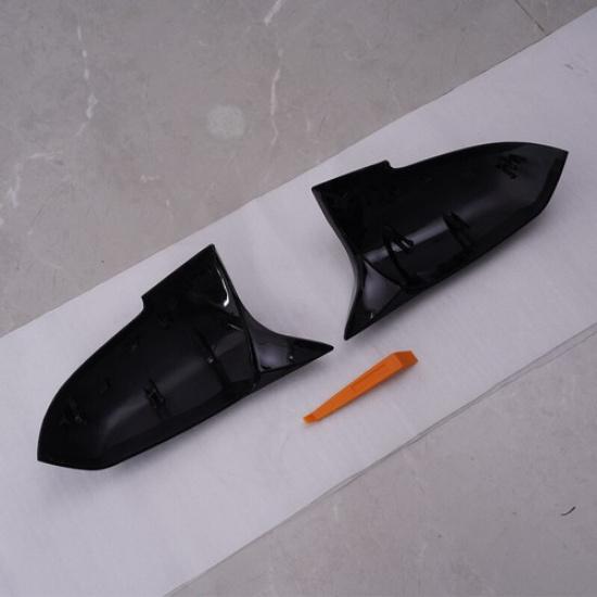 2x Gloss Black Side Mirror Cover Cap For BMW F20 F21 F30 F31 F34 2012-2018