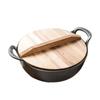 With Wood Lid Cast Iron Pot Non Stick Soup Pot Vintage Stew Pot  Home Use