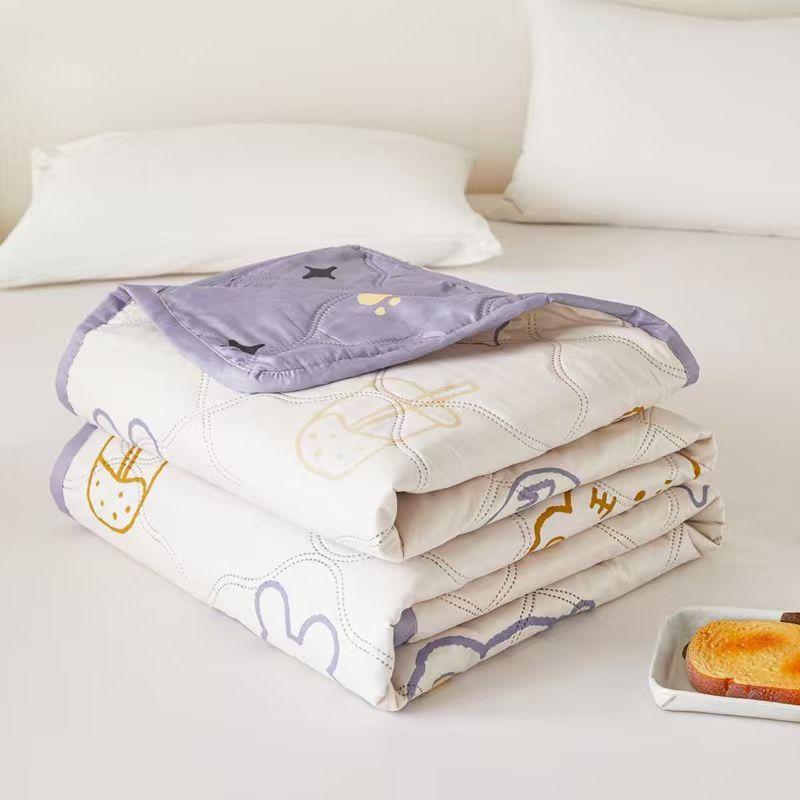 2026 New Printed Quilt Water Washed Cotton Air Conditioning Summer Blanket for Single and Double Person Summer Blanket for Childre
