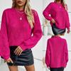 Elegant Round Neck Pullover Sweater - Soft, Long Sleeve, Knitted, Fall & Spring Essential - Women's Cozy Clothing for Curvy Figures