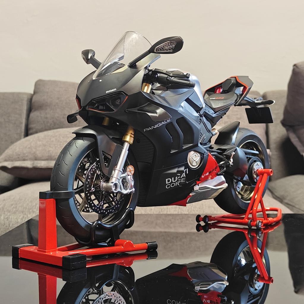 1:6 Ducati V4Sp2 Гоночный Мотоцикл Литьевая Модель из Сплава Динамическая Декорация Сцепления Игрушки Для Мальчиков Подарок на День Рождения Для Друзей