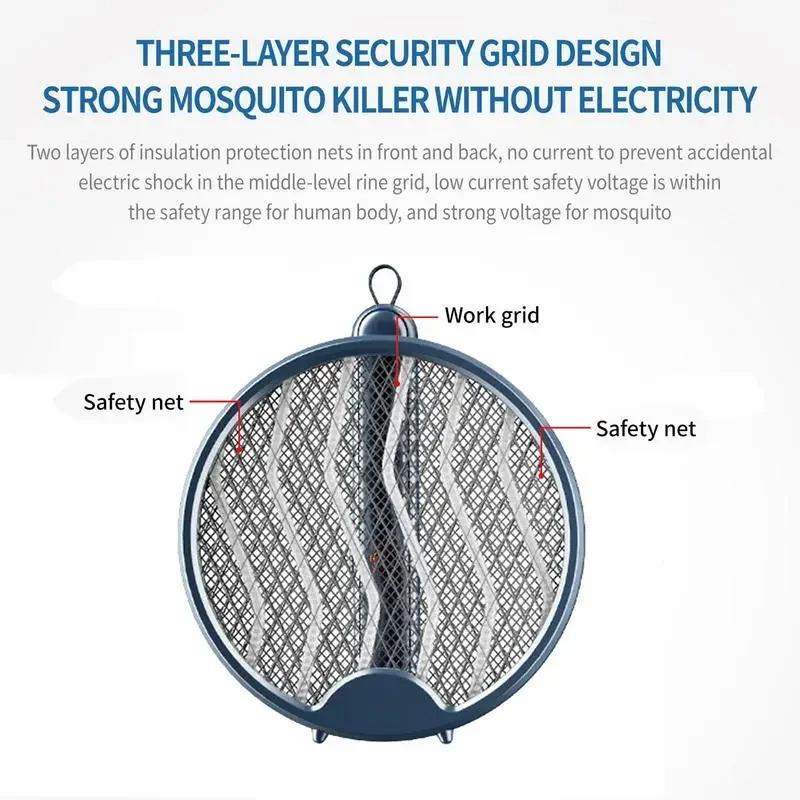 Электрическая мухобойка 2 в 1, убийца комаров, заряжаемая через USB, с регулируемым углом наклона, электрическая мухобойка для борьбы с мухами, летучими мышами и насекомыми