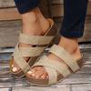 Womens Fashion Flax Summer Sandals - Breathable, Arch Support, Lightweight, Slip-on, Strappy Back, Open Toe