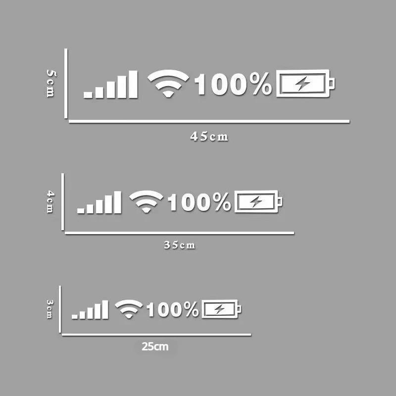 1pc Signal WiFi Power Reflective Car Windshield Stickers Auto Window Vinyl Decals Funny 100% Battery 5G Logo Pegatinas De Coche