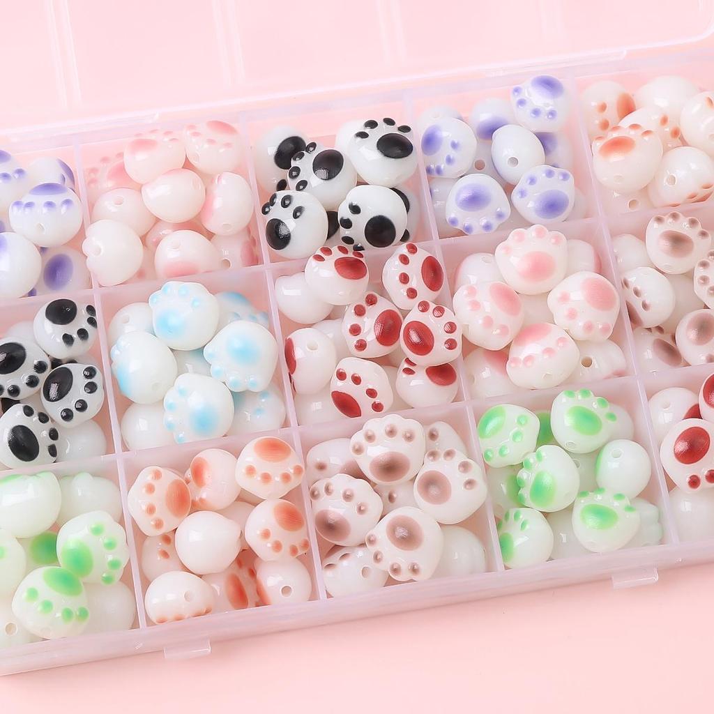 10 шт./пакет акриловые бусины в виде кошачьей лапы для изготовления ювелирных изделий DIY браслет серьги очарование украшения